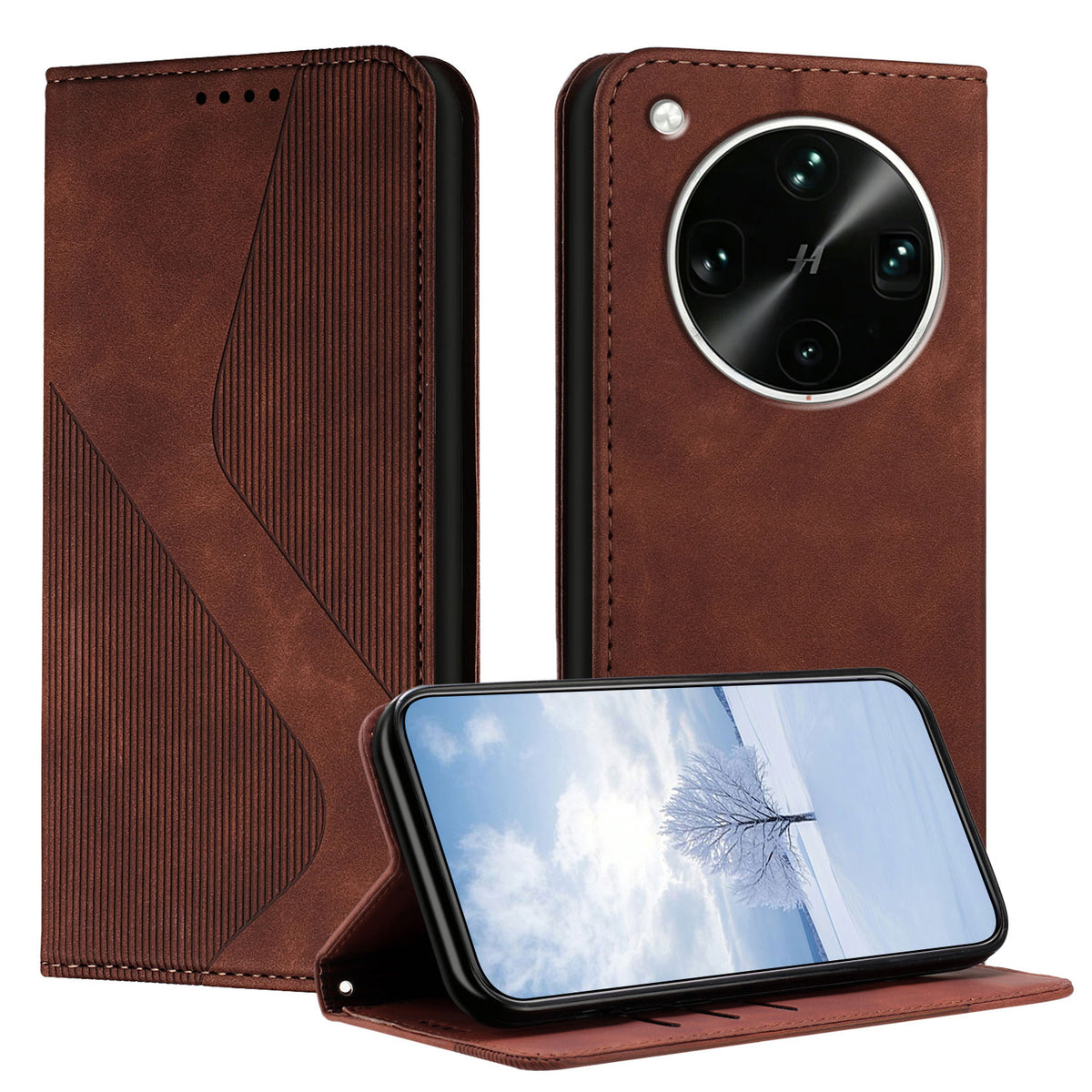 For Oppo Find X9 Ultra 5G Phone Cover Skin-touch Feel Leather Wallet Case with Stand