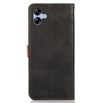 KHAZNEH För Samsung Galaxy A04e 4G / F04 4G / M04 4G Reptåligt Kohudtextur mobilskal PU-läder Guldspänne Folio Flip Plånboksfodral