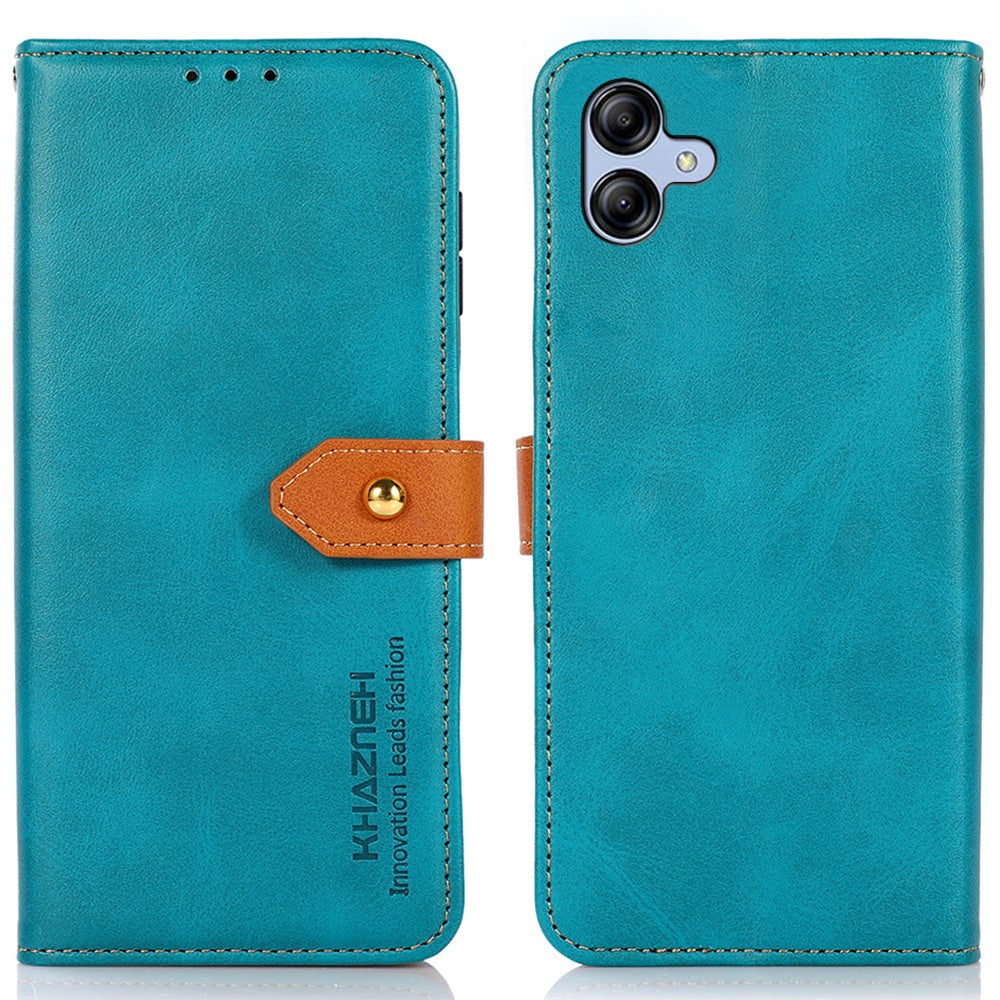 KHAZNEH För Samsung Galaxy A04e 4G / F04 4G / M04 4G Reptåligt Kohudtextur mobilskal PU-läder Guldspänne Folio Flip Plånboksfodral
