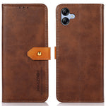 KHAZNEH För Samsung Galaxy A04e 4G / F04 4G / M04 4G Reptåligt Kohudtextur mobilskal PU-läder Guldspänne Folio Flip Plånboksfodral