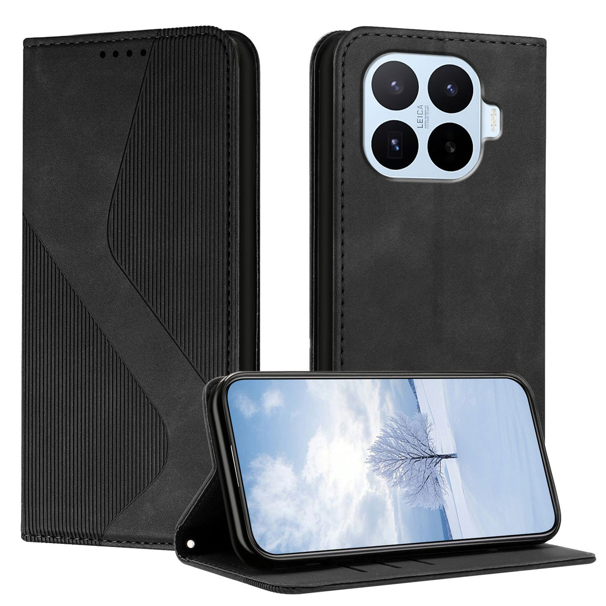 For Xiaomi 17T Phone Cover Skin-touch Feel Leather Wallet Case with Stand