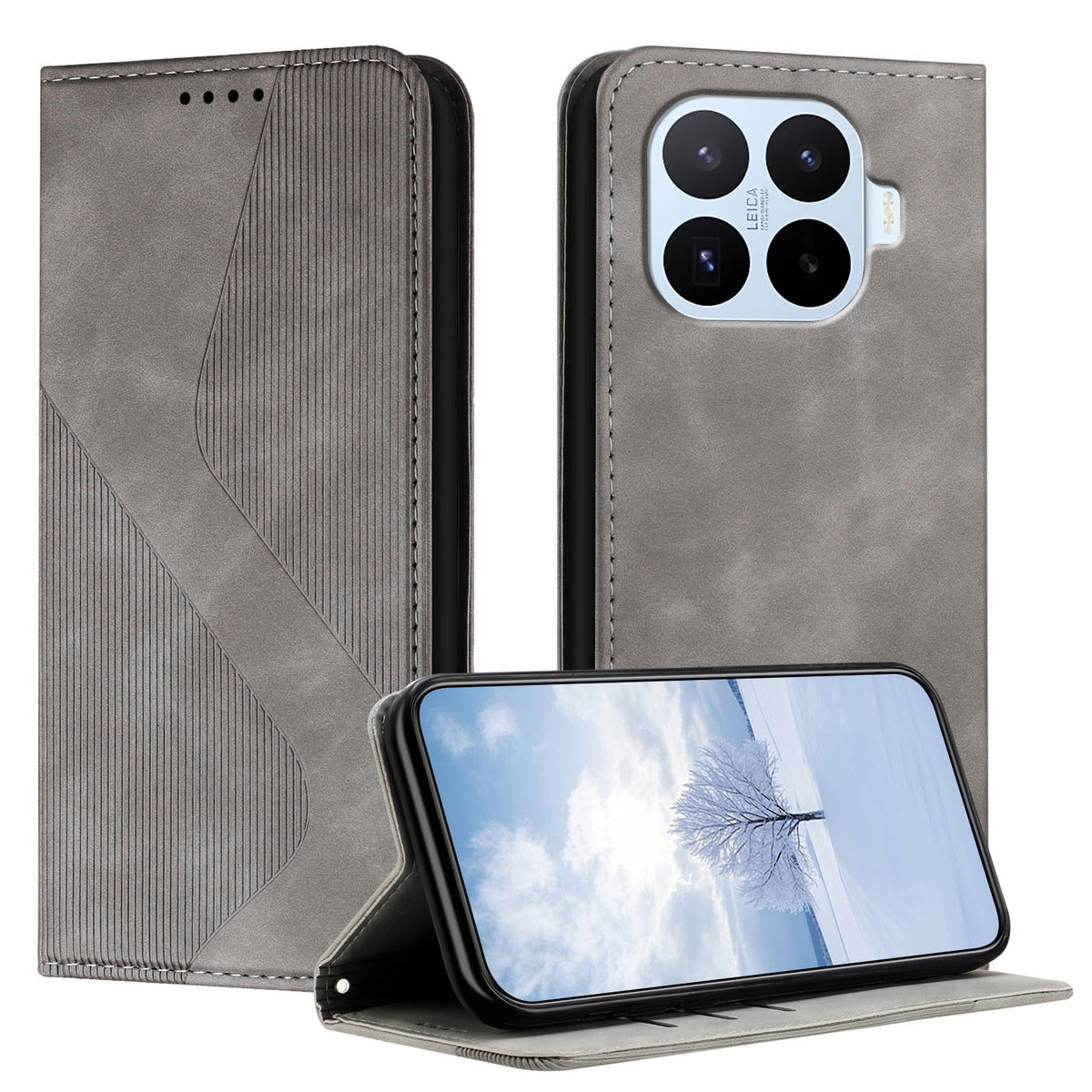 For Xiaomi 17T Phone Cover Skin-touch Feel Leather Wallet Case with Stand