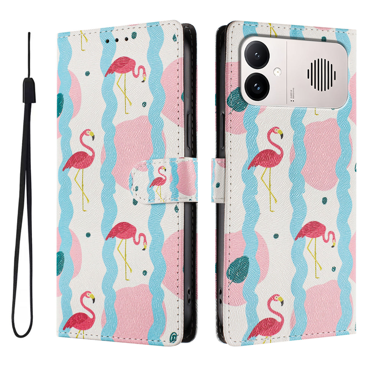 For Xiaomi Redmi K90 Max 5G Case Pattern Print PU Leather Wallet Phone Cover with Wrist Strap