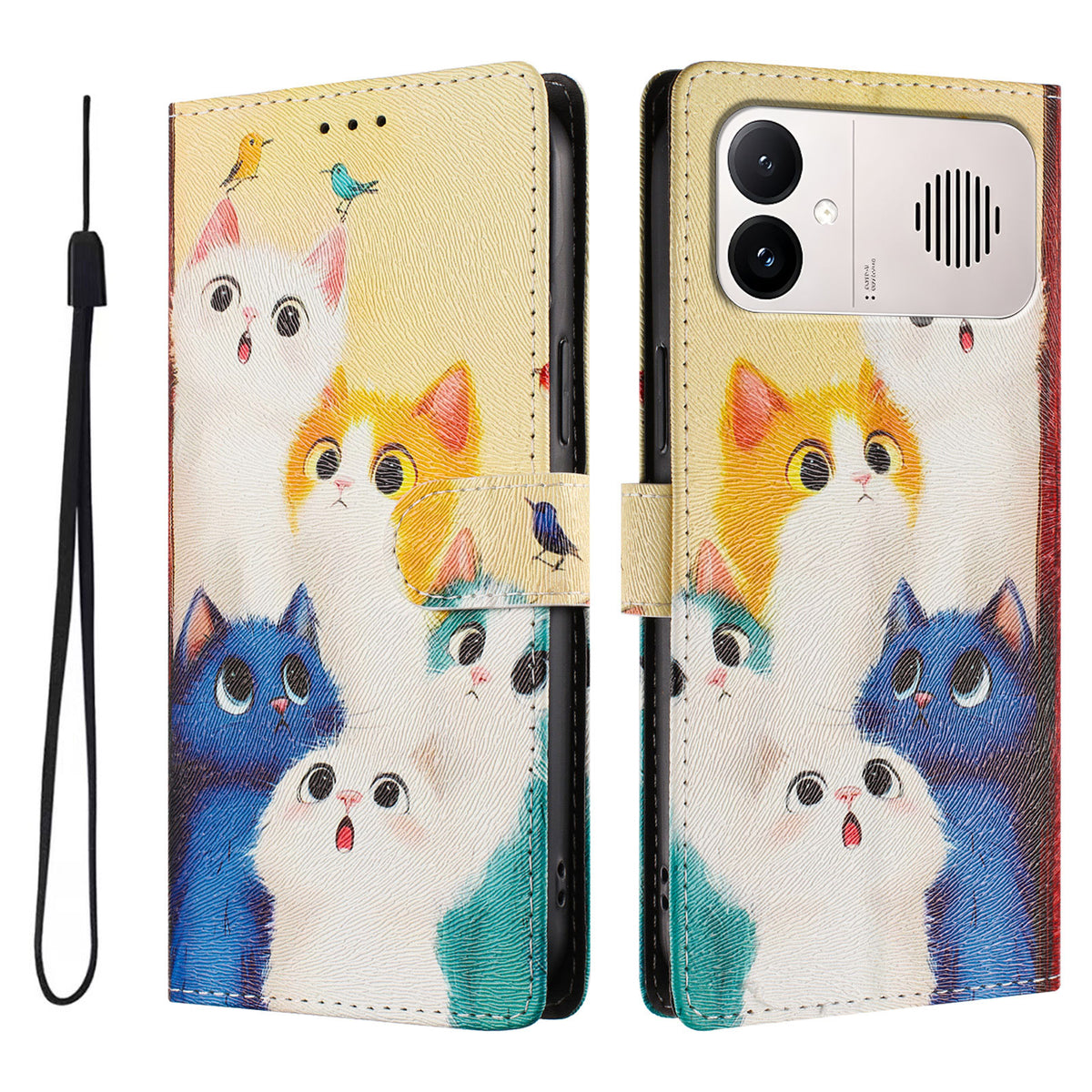 For Xiaomi Redmi K90 Max 5G Case Pattern Print PU Leather Wallet Phone Cover with Wrist Strap