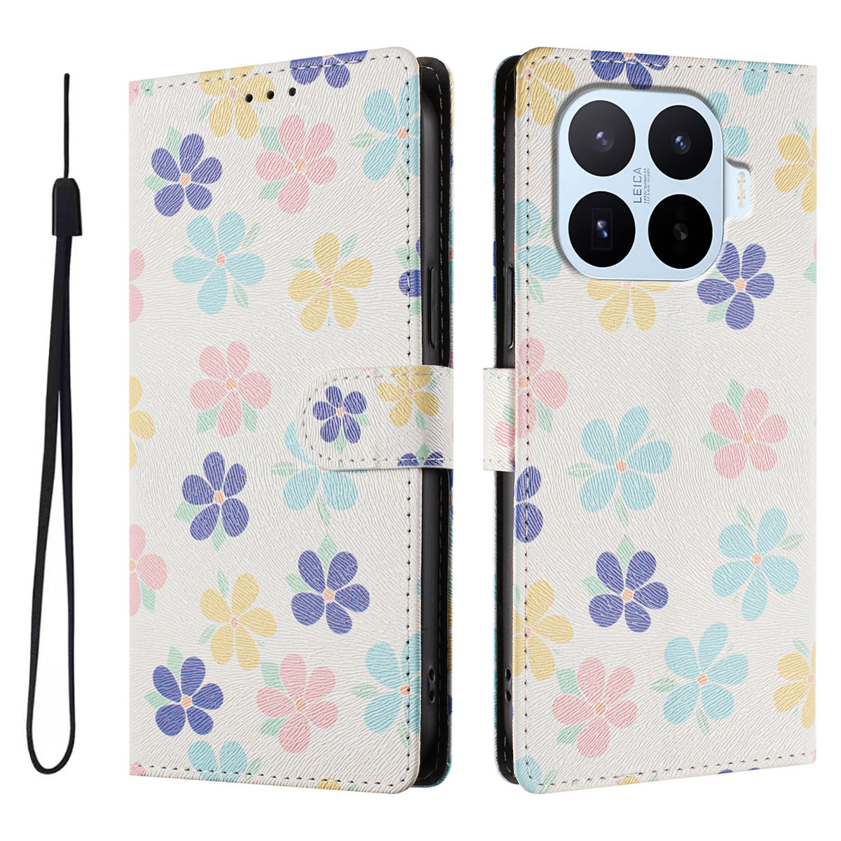 For Xiaomi 17T Case Pattern Print PU Leather Wallet Phone Cover with Wrist Strap