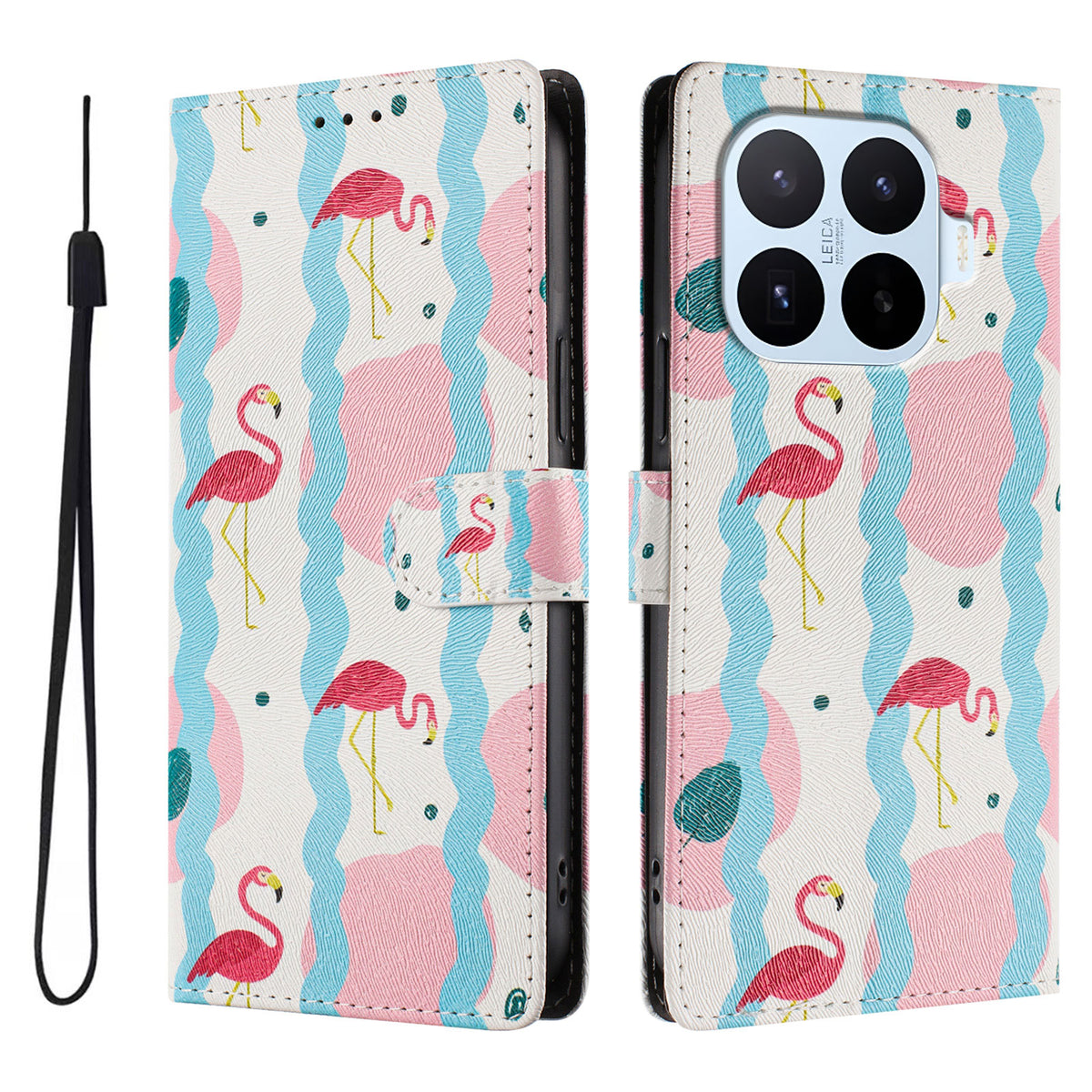 For Xiaomi 17T Pro Case Pattern Print PU Leather Wallet Phone Cover with Wrist Strap