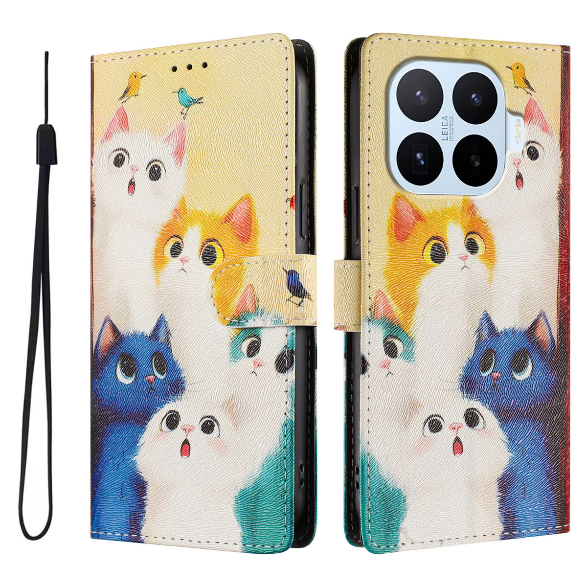 For Xiaomi 17T Pro Case Pattern Print PU Leather Wallet Phone Cover with Wrist Strap