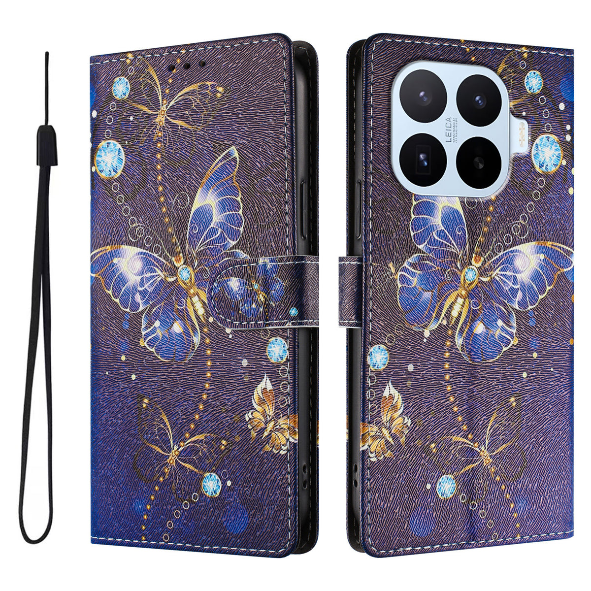 For Xiaomi 17T Pro Case Pattern Print PU Leather Wallet Phone Cover with Wrist Strap