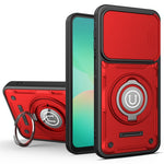 Telefoncover til Samsung Galaxy A16 4G / A16 5G / M16 5G / F16 5G Ring Kickstand PC + TPU Shell med skydende kameralåg