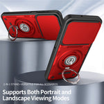 Telefoncover til Samsung Galaxy A16 4G / A16 5G / M16 5G / F16 5G Ring Kickstand PC + TPU Shell med skydende kameralåg