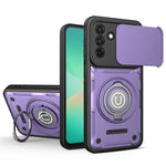 Telefoncover til Samsung Galaxy A16 4G / A16 5G / M16 5G / F16 5G Ring Kickstand PC + TPU Shell med skydende kameralåg