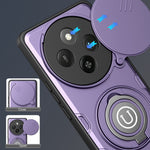 Phone Case For Honor Magic7 Lite 5G / X60 Pro 5G / X9c 5G Ring Kickstand PC + TPU Shell with Slide Camera Cover