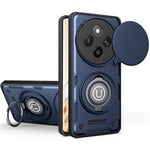 Phone Case For Honor Magic7 Lite 5G / X60 Pro 5G / X9c 5G Ring Kickstand PC + TPU Shell with Slide Camera Cover