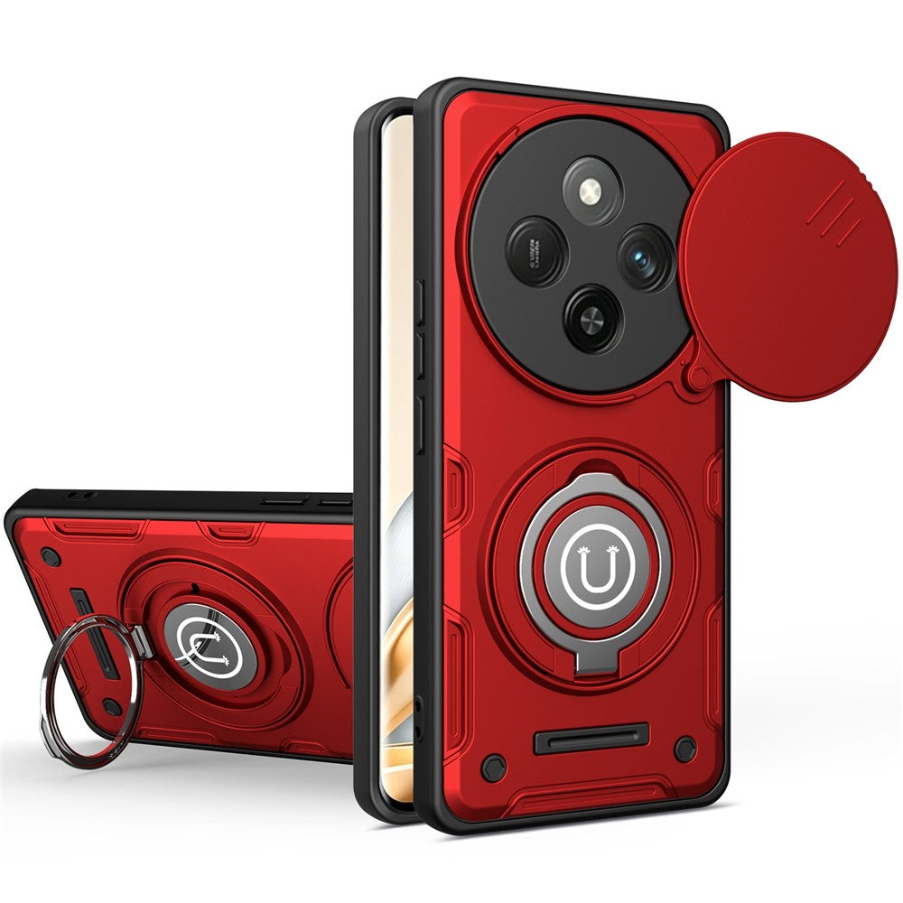 Phone Case For Honor Magic7 Lite 5G / X60 Pro 5G / X9c 5G Ring Kickstand PC + TPU Shell with Slide Camera Cover