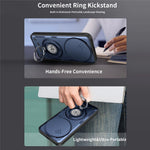 Phone Case For Honor X70 5G / X9d 5G / Magic8 Lite 5G Ring Kickstand PC + TPU Shell with Slide Camera Cover
