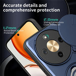 Phone Case For Honor X70 5G / X9d 5G / Magic8 Lite 5G Ring Kickstand PC + TPU Shell with Slide Camera Cover