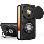 Phone Case For Honor X70 5G / X9d 5G / Magic8 Lite 5G Ring Kickstand PC + TPU Shell with Slide Camera Cover
