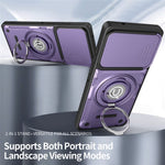 Phone Case For Motorola Moto G85 5G / G96 5G / S50 Neo 5G Ring Kickstand PC + TPU Shell with Slide Camera Cover