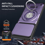 Phone Case For Motorola Moto G85 5G / G96 5G / S50 Neo 5G Ring Kickstand PC + TPU Shell with Slide Camera Cover
