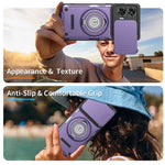 Phone Case For Motorola Moto G85 5G / G96 5G / S50 Neo 5G Ring Kickstand PC + TPU Shell with Slide Camera Cover