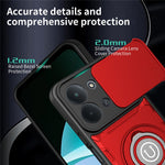 For Xiaomi Redmi 15C 4G (Global) (171mm) / Poco C85 4G (171mm) Case with Slide Camera Cover Ring Kickstand PC + TPU Phone Shell