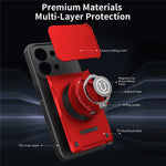 For Xiaomi Redmi 15C 4G (Global) (171mm) / Poco C85 4G (171mm) Case with Slide Camera Cover Ring Kickstand PC + TPU Phone Shell