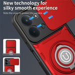 For Xiaomi Redmi 15C 4G (Global) (171mm) / Poco C85 4G (171mm) Case with Slide Camera Cover Ring Kickstand PC + TPU Phone Shell
