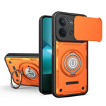For Xiaomi Redmi 15C 4G (Global) (171mm) / Poco C85 4G (171mm) Case with Slide Camera Cover Ring Kickstand PC + TPU Phone Shell