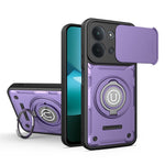 For Xiaomi Redmi 15C 4G (Global) (171mm) / Poco C85 4G (171mm) Case with Slide Camera Cover Ring Kickstand PC + TPU Phone Shell