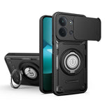 For Xiaomi Redmi 15C 4G (Global) (171mm) / Poco C85 4G (171mm) Case with Slide Camera Cover Ring Kickstand PC + TPU Phone Shell