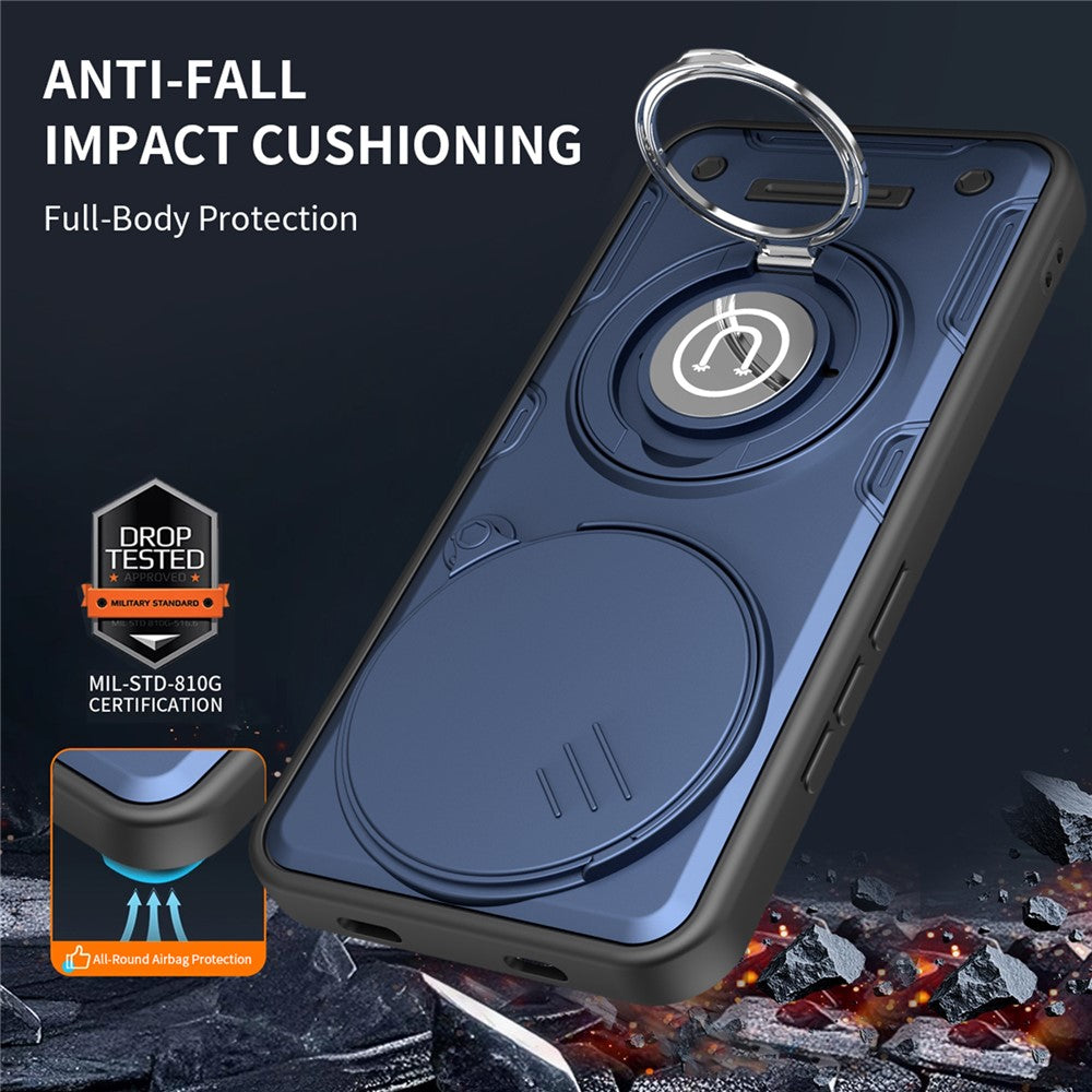 For Xiaomi Redmi Note 15 4G (Global)  /  15 5G (Global)  /  Poco M8 5G Case with Slide Camera Cover Ring Kickstand PC + TPU Phone Shell