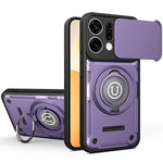 For Oppo Reno14 Pro 5G (Global) Case with Slide Camera Cover Ring Kickstand PC + TPU Phone Shell