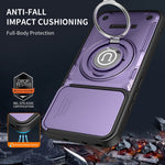 For Oppo Reno14 Pro 5G (Global) Case with Slide Camera Cover Ring Kickstand PC + TPU Phone Shell