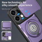 For Oppo Reno14 Pro 5G (Global) Case with Slide Camera Cover Ring Kickstand PC + TPU Phone Shell