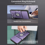 For Oppo Reno14 Pro 5G (Global) Case with Slide Camera Cover Ring Kickstand PC + TPU Phone Shell