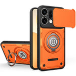 For Oppo Reno14 Pro 5G (Global) Case with Slide Camera Cover Ring Kickstand PC + TPU Phone Shell