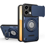 For Oppo Reno14 Pro 5G (Global) Case with Slide Camera Cover Ring Kickstand PC + TPU Phone Shell