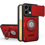 For Oppo Reno14 Pro 5G (Global) Case with Slide Camera Cover Ring Kickstand PC + TPU Phone Shell