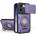 For Oppo Reno15 Pro Max 5G (Global)  /  Reno15 Pro 5G (China) Case with Slide Camera Cover Ring Kickstand PC + TPU Phone Shell