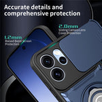 For Oppo Reno15 Pro Max 5G (Global)  /  Reno15 Pro 5G (China) Case with Slide Camera Cover Ring Kickstand PC + TPU Phone Shell