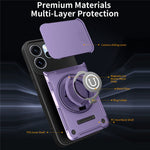 For Oppo Reno15 Pro Max 5G (Global)  /  Reno15 Pro 5G (China) Case with Slide Camera Cover Ring Kickstand PC + TPU Phone Shell