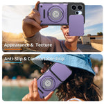 For Oppo Reno15 Pro Max 5G (Global)  /  Reno15 Pro 5G (China) Case with Slide Camera Cover Ring Kickstand PC + TPU Phone Shell