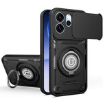 For Oppo Reno15 Pro Max 5G (Global)  /  Reno15 Pro 5G (China) Case with Slide Camera Cover Ring Kickstand PC + TPU Phone Shell
