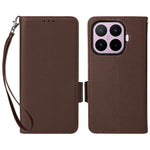 For Xiaomi 17T Case Litchi Texture Wallet Leather Phone Cover with Wrist Strap