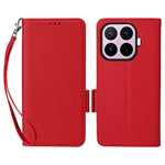 For Xiaomi 17T Case Litchi Texture Wallet Leather Phone Cover with Wrist Strap