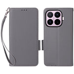 For Xiaomi 17T Case Litchi Texture Wallet Leather Phone Cover with Wrist Strap