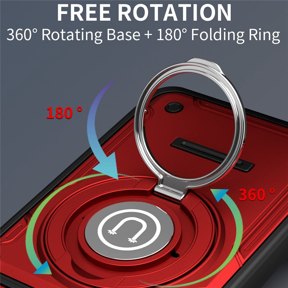 Til Honor X5c Plus 4G / X5c 4G Etui med Skydende Kameradæksel Ring Kickstand PC + TPU Telefoncover
