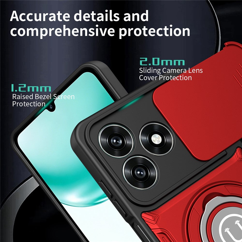 Til Honor X5c Plus 4G / X5c 4G Etui med Skydende Kameradæksel Ring Kickstand PC + TPU Telefoncover