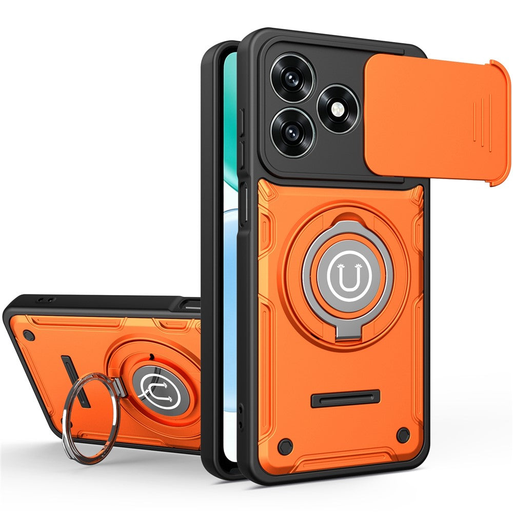 Til Honor X5c Plus 4G / X5c 4G Etui med Skydende Kameradæksel Ring Kickstand PC + TPU Telefoncover