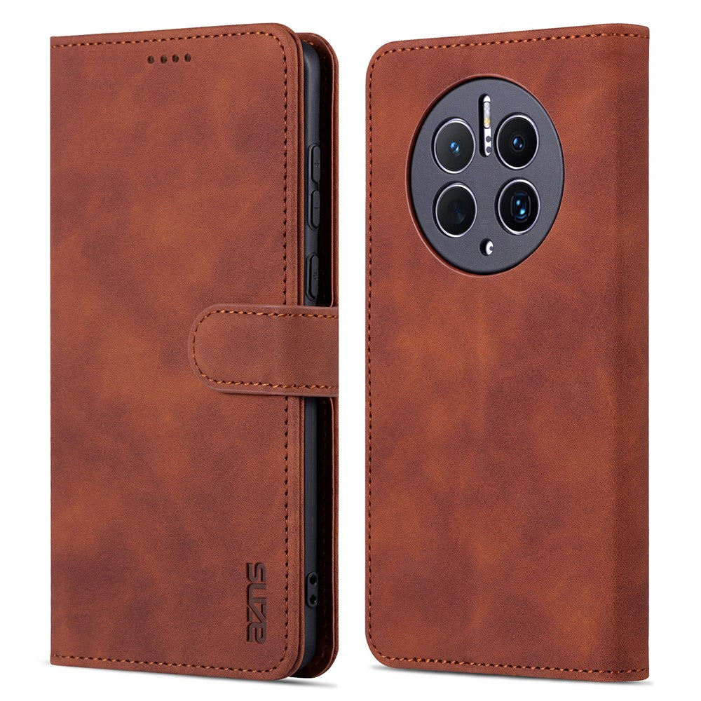 AZNS For Huawei Mate 50 Pro 4G Anti-fall Phone Protective Flip Cover PU Leather + TPU Interior Case with Stand